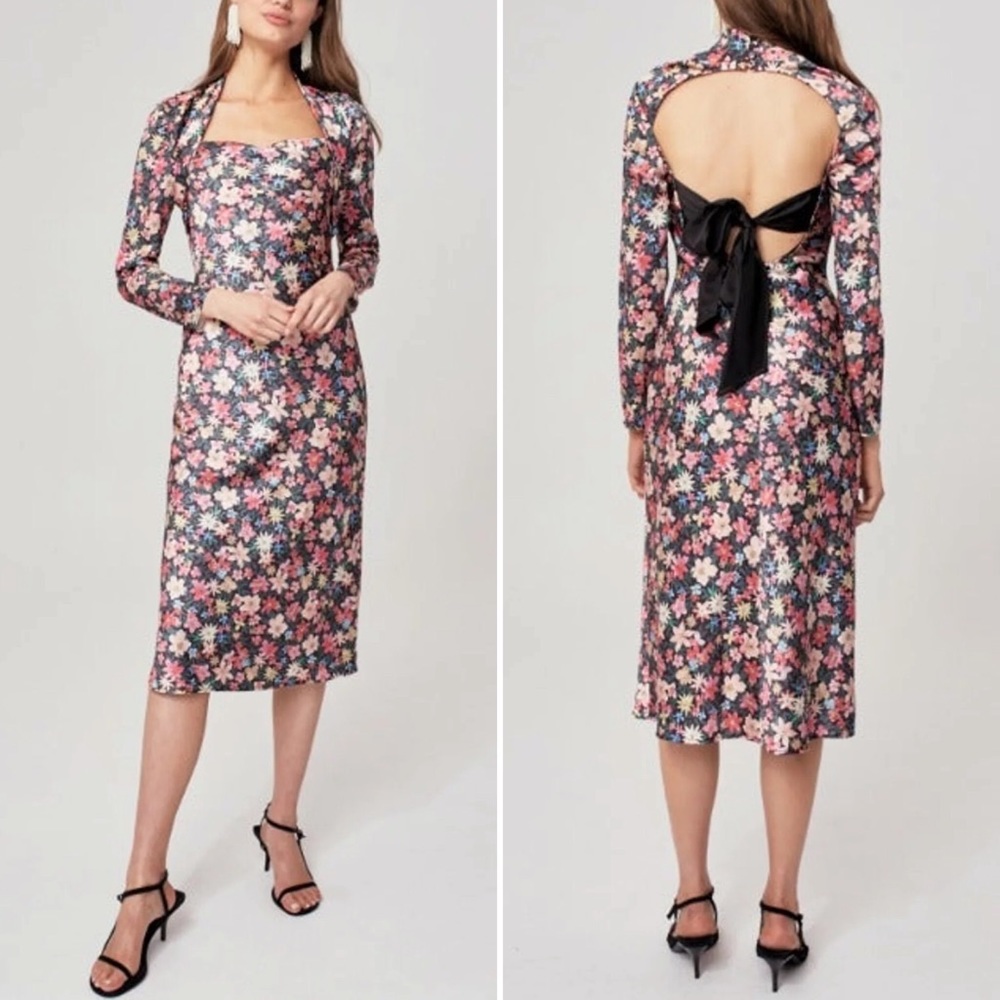 C/MEO Time Flew Floral Midi Dress